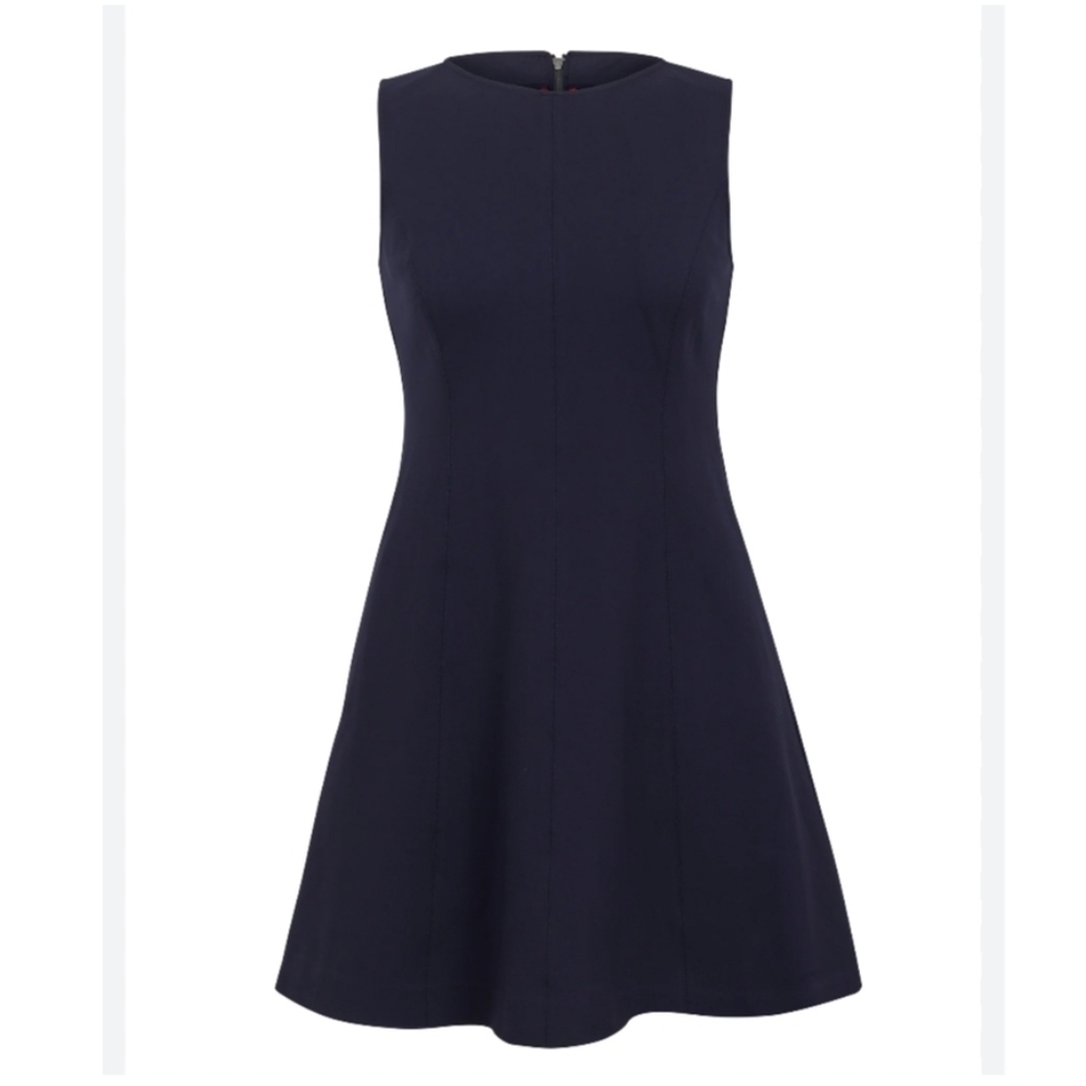 SPANX NAVY PERFECT FIT & FLARE JUMPER DRESS, US L NWT